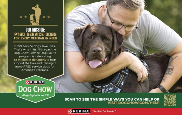 When it comes to PTSD service dogs for veterans, the mission is far from over for Dog Chow