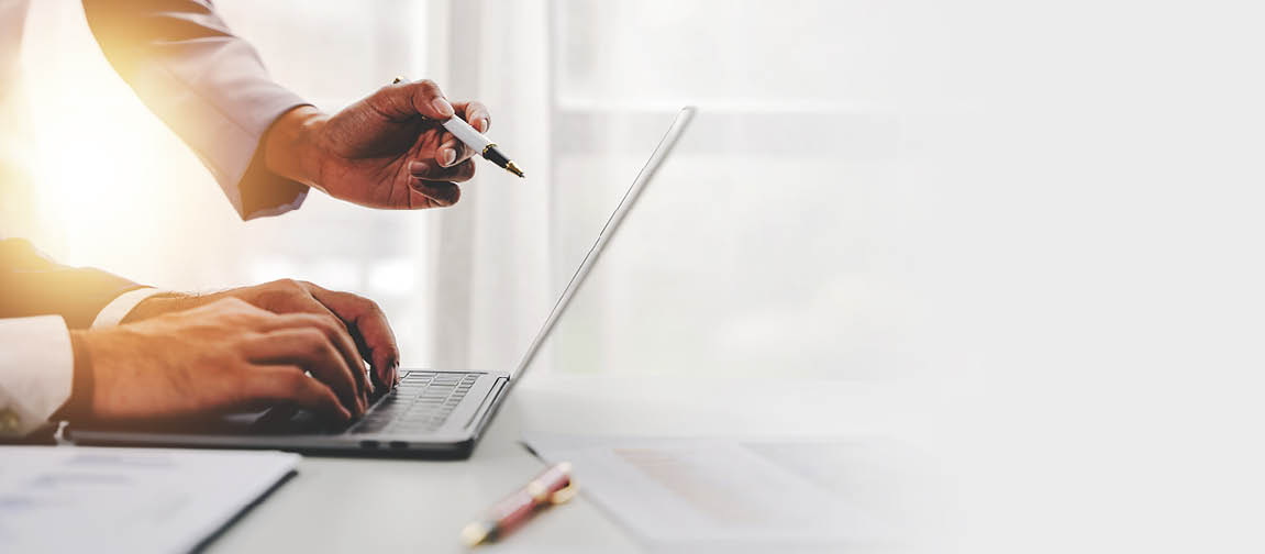 Colleagues discuss business charts and analytical prices using calculators and laptops to calculate finance, taxes, accounting, statistics, teamwork concept. Calculate personal taxes for clients